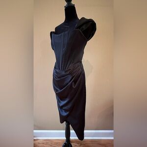 Gigii’s Jasmin Draped Off-Shoulder Corset Mini Dress size S